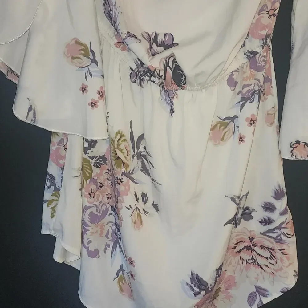 White floral dress with pink